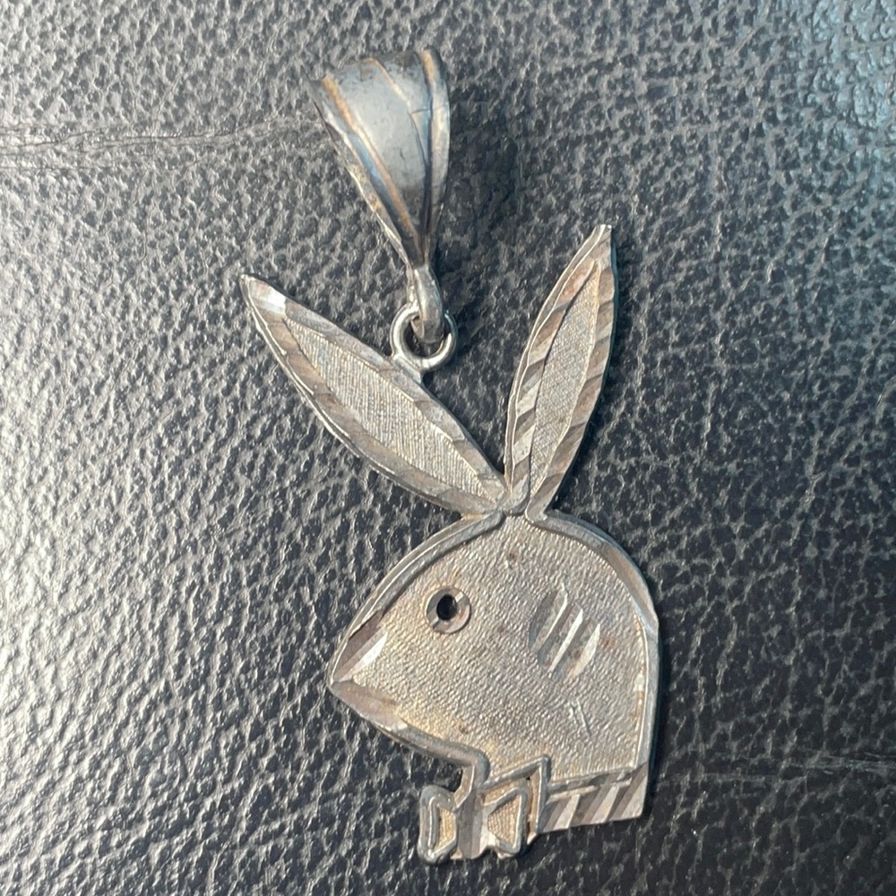 Sterling PLAYBOY BUNNY PENDANT Vintage 1970s .925 real solid Silver Fine Jewelry